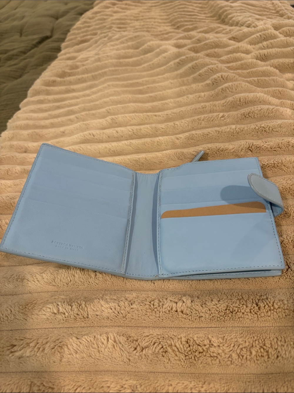 Bottega Veneta Light Blue Leather Wallet - Picture 2 of 6